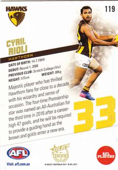 2017 Select Certified #119 Cyril Rioli Back